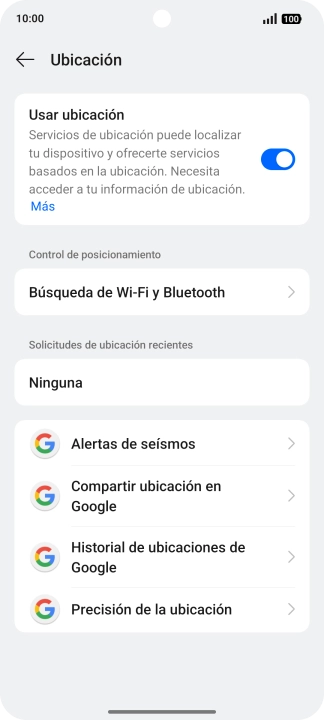 Pulsa Precisión de la ubicación. Pulsa Precisión de la ubicación.