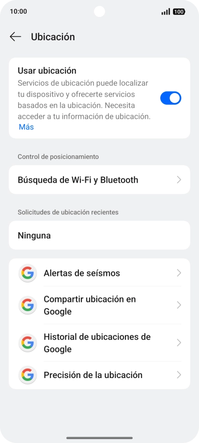 Pulsa Precisión de la ubicación. Pulsa Precisión de la ubicación.