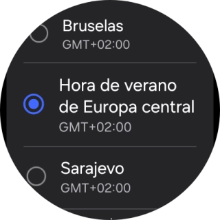 Pulsa la zona horaria deseada. Pulsa la zona horaria deseada.