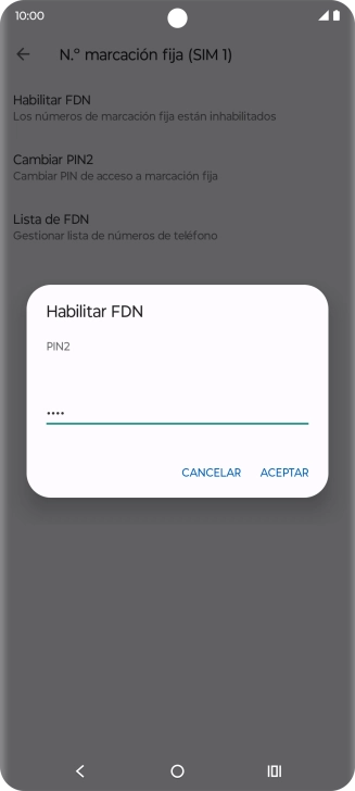 Introduce el código PIN2 y pulsa ACEPTAR. Introduce el código PIN2 y pulsa ACEPTAR.