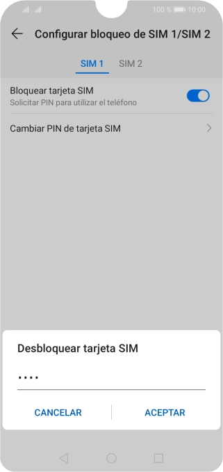 Introduce tu código PIN y pulsa ACEPTAR. Introduce tu código PIN y pulsa ACEPTAR.