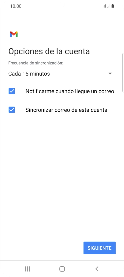 Si aparece en la pantalla esta imagen, tu cuenta de correo electrónico ha sido reconocida y configurada automáticamente. Sigue las indicaciones de la pantalla para introducir más información y terminar la configuración. Si aparece en la pantalla esta imagen, tu cuenta de correo electrónico ha sido reconocida y configurada automáticamente. Sigue las indicaciones de la pantalla para introducir más información y terminar la configuración.