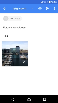 Pulsa el icono de envío cuando termines de escribir el correo electrónico. Pulsa el icono de envío cuando termines de escribir el correo electrónico.