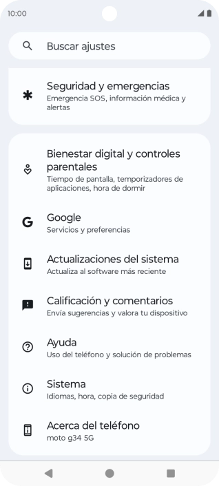 Pulsa Sistema.