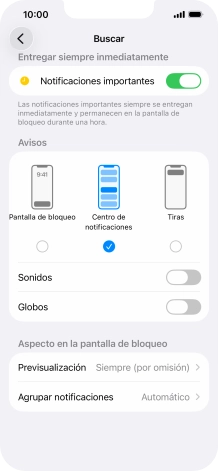Pulsa Agrupar notificaciones. Pulsa Agrupar notificaciones.