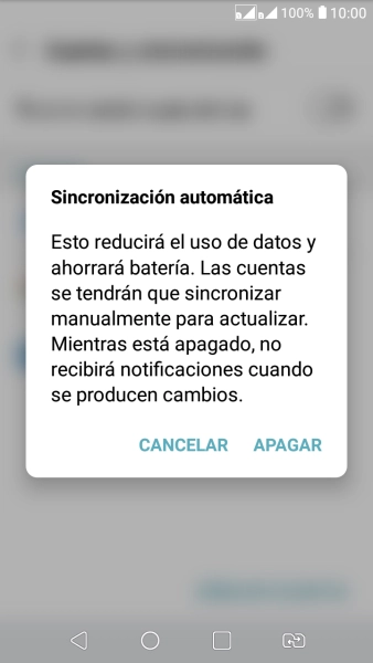 Si desactivas la función, pulsa APAGAR. Si desactivas la función, pulsa APAGAR.
