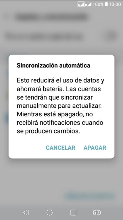 Si desactivas la función, pulsa APAGAR. Si desactivas la función, pulsa APAGAR.