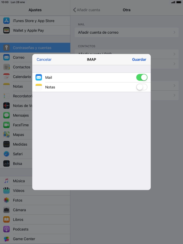Pulsa Guardar. Ahora se ha configurado tu cuenta de correo electrónico. Si deseas seleccionar más ajustes del servidor de correo de entrada o de salida, continúa con los pasos siguientes. Pulsa Guardar. Ahora se ha configurado tu cuenta de correo electrónico. Si deseas seleccionar más ajustes del servidor de correo de entrada o de salida, continúa con los pasos siguientes.