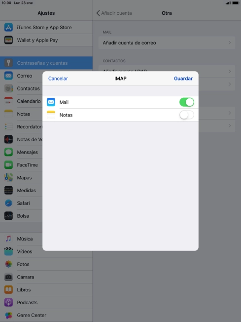 Pulsa Guardar. Ahora se ha configurado tu cuenta de correo electrónico. Si deseas seleccionar más ajustes del servidor de correo de entrada o de salida, continúa con los pasos siguientes. Pulsa Guardar. Ahora se ha configurado tu cuenta de correo electrónico. Si deseas seleccionar más ajustes del servidor de correo de entrada o de salida, continúa con los pasos siguientes.