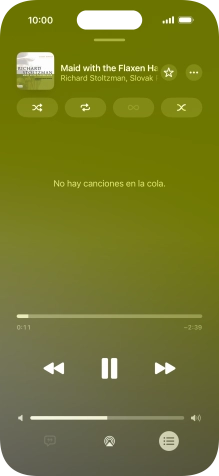 Pulsa el icono de reproducción aleatoria para activar o desactivar la función. Pulsa el icono de reproducción aleatoria para activar o desactivar la función.