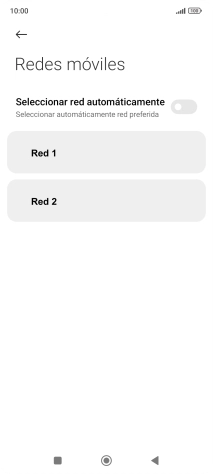 Pulsa la red deseada. Pulsa la red deseada.