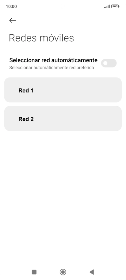 Pulsa la red deseada. Pulsa la red deseada.