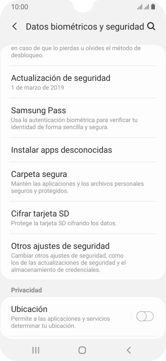 Pulsa Ubicación. Pulsa Ubicación.