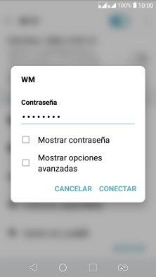 Introduce la contraseña de la red wifi y pulsa CONECTAR.