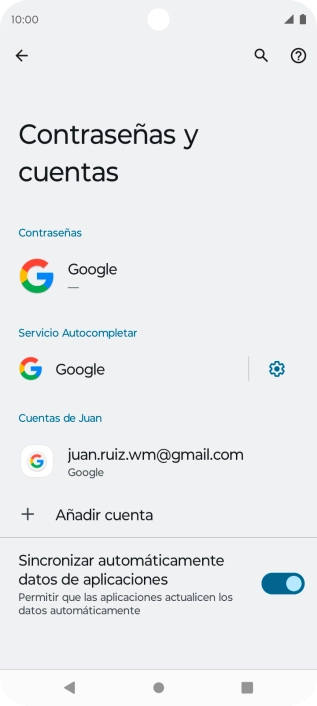 Pulsa Añadir cuenta.