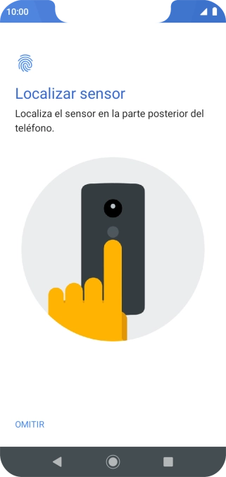 Sigue las indicaciones de la pantalla para crear una huella digital como código de seguridad. Sigue las indicaciones de la pantalla para crear una huella digital como código de seguridad.