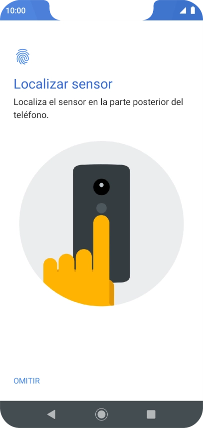 Sigue las indicaciones de la pantalla para crear una huella digital como código de seguridad. Sigue las indicaciones de la pantalla para crear una huella digital como código de seguridad.