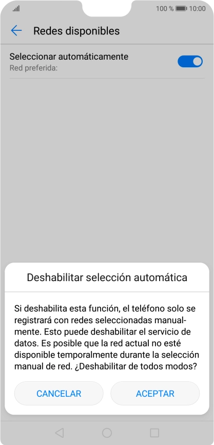 Pulsa ACEPTAR y espera mientras el teléfono está buscando redes. Pulsa ACEPTAR y espera mientras el teléfono está buscando redes.