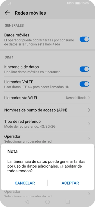 Si activas la función, pulsa ACEPTAR. Si activas la función, pulsa ACEPTAR.