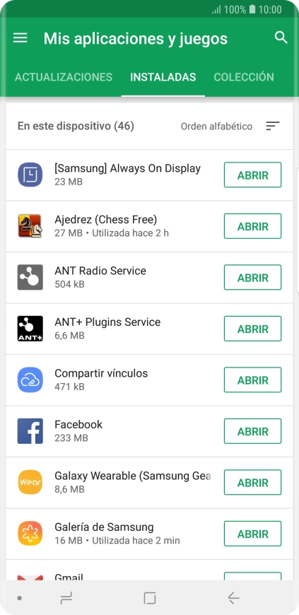 Pulsa la app deseada.