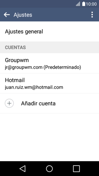 Pulsa la cuenta de correo electrónico deseada.