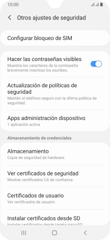 Pulsa Configurar bloqueo de SIM. Pulsa Configurar bloqueo de SIM.