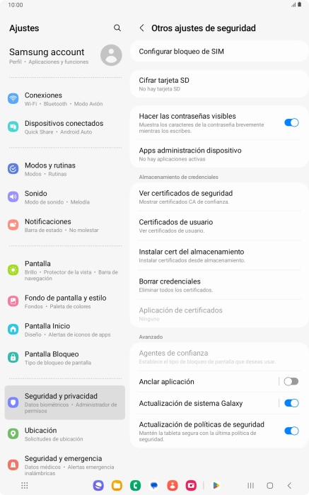 Pulsa Configurar bloqueo de SIM. Pulsa Configurar bloqueo de SIM.