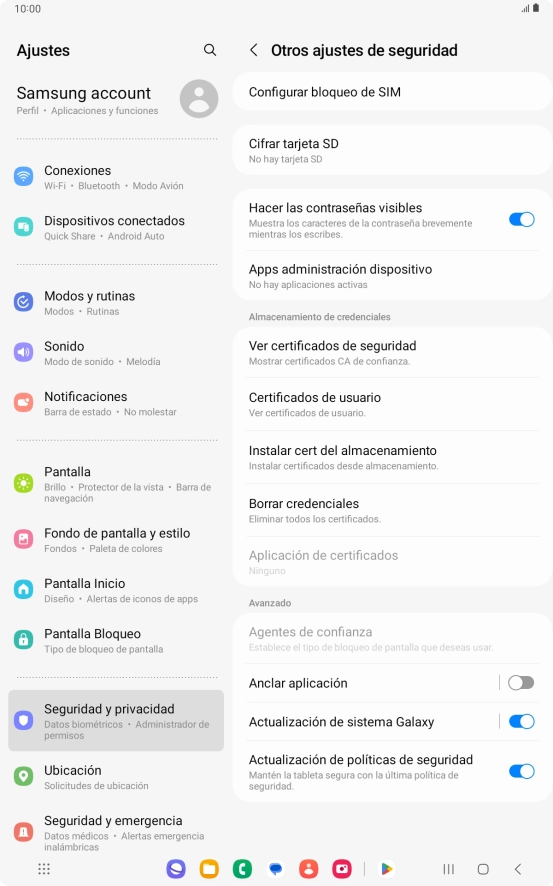 Pulsa Configurar bloqueo de SIM. Pulsa Configurar bloqueo de SIM.