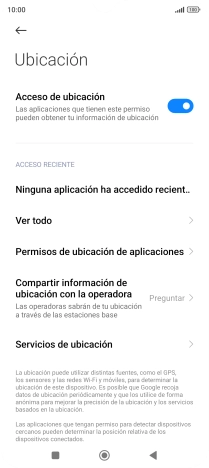 Pulsa Permisos de ubicación de aplicaciones. Pulsa Permisos de ubicación de aplicaciones.