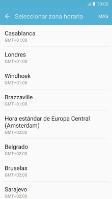 Pulsa la zona horaria deseada.