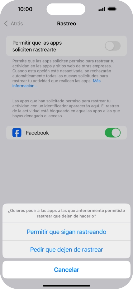 Si desactivas la función, pulsa el ajuste deseado. Si desactivas la función, pulsa el ajuste deseado.