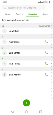 Pulsa el icono de nuevo contacto. Pulsa el icono de nuevo contacto.