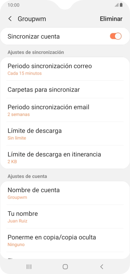 Pulsa el indicador junto a 