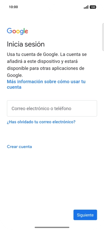 Si no tienes una cuenta de Google, pulsa Crear cuenta y sigue las indicaciones de la pantalla para ver cómo crear una cuenta nueva. Si no tienes una cuenta de Google, pulsa Crear cuenta y sigue las indicaciones de la pantalla para ver cómo crear una cuenta nueva.