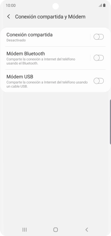 Pulsa Conexión compartida. Pulsa Conexión compartida.
