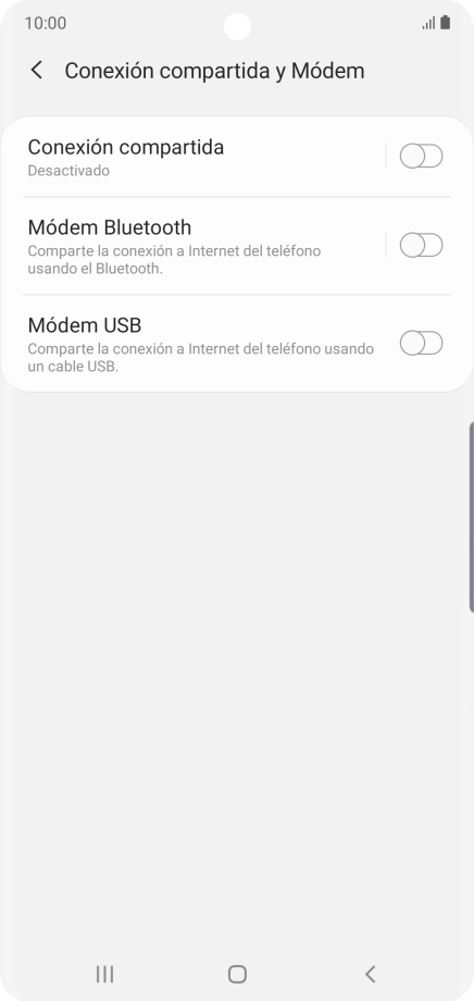 Pulsa Conexión compartida. Pulsa Conexión compartida.