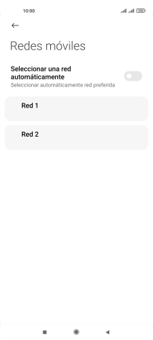 Pulsa la red deseada. Pulsa la red deseada.