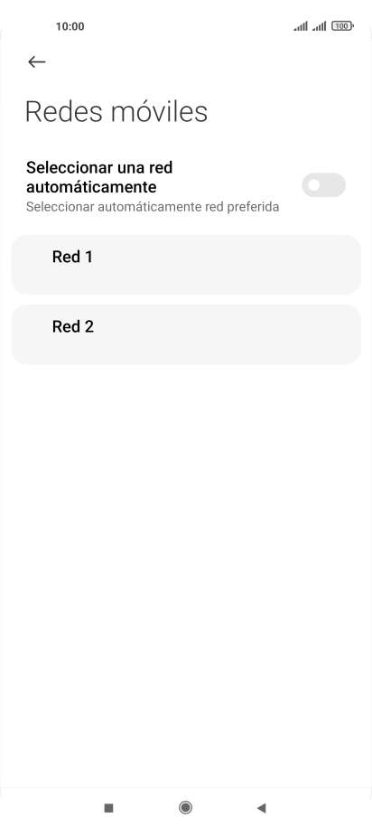 Pulsa la red deseada. Pulsa la red deseada.
