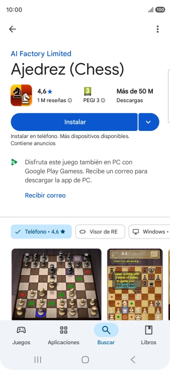 Pulsa Instalar y sigue las indicaciones de la pantalla para instalar la app. Pulsa Instalar y sigue las indicaciones de la pantalla para instalar la app.