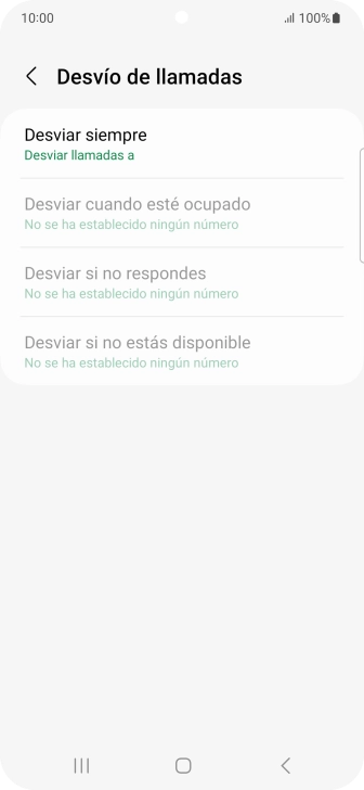 Pulsa el tipo de desvío deseado. Pulsa el tipo de desvío deseado.