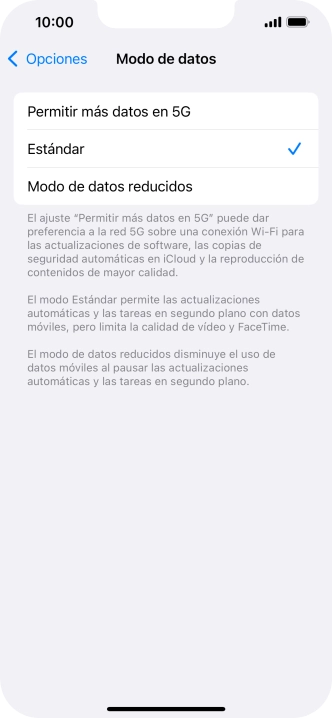 Pulsa el ajuste deseado. Pulsa el ajuste deseado.