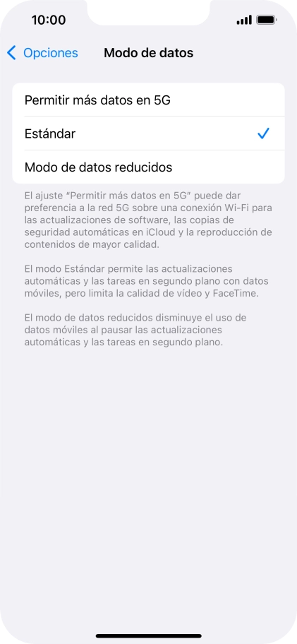 Pulsa el ajuste deseado. Pulsa el ajuste deseado.