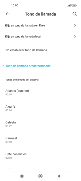 Pulsa Elija un tono de llamada local. Pulsa Elija un tono de llamada local.