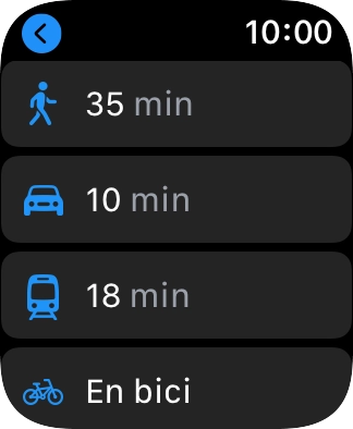 Pulsa el medio de transporte deseado. Pulsa el medio de transporte deseado.