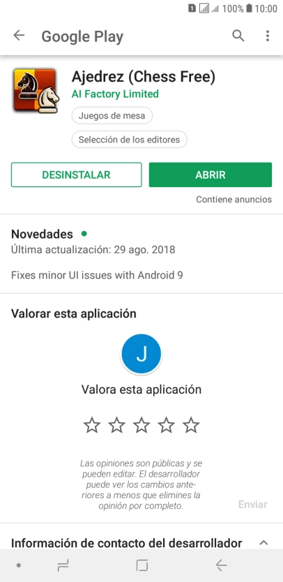 Pulsa DESINSTALAR.