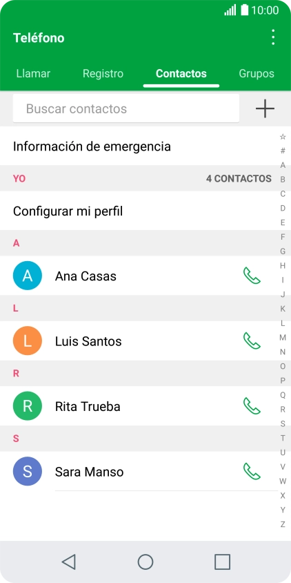 Pulsa el icono de nuevo contacto.