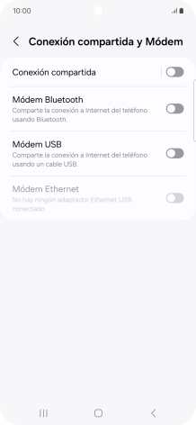 Pulsa Conexión compartida.