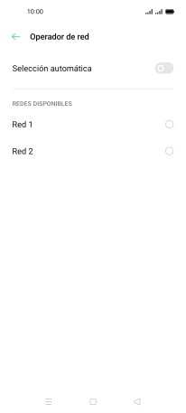 Pulsa la red deseada. Pulsa la red deseada.