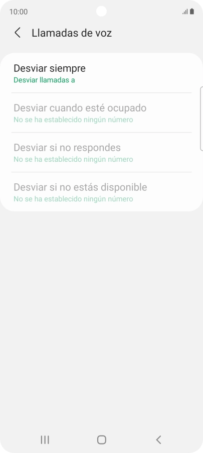 Pulsa el tipo de desvío deseado. Pulsa el tipo de desvío deseado.