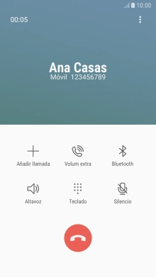 Pulsa el icono de finalizar llamada. Pulsa el icono de finalizar llamada.